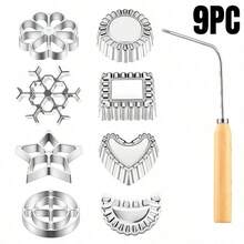 Bunuelos Mold With Wood Handle, Aluminum Alloy Rosette Cookie Maker, Detachable Cake Pastry Printing Mold, Frying Tool Kitchen Gadget - Multicolor - View 12