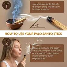 52g/98g Palo Santo Wood From Peru, An Ideal Choice For Natural Space Purification And Enhancing Meditation Experience. Releases Warm Woody Aroma When Burned, Can Be Used For Energy Cleansing And Stress Relief. Sealed In Black Bags To Lock In Freshness And Easy To Carry. - Star - View 7