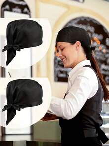 1pc Adjustable Adult Chef Hat, Unisex, Elastic Band, Reusable, Suitable For Kitchen, Cafe, Restaurant, Catering, Cooking Utensils And Accessories - Multicolor - View 1