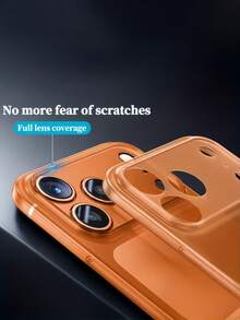 New Luxury Ultra-Thin Frosted Phone Case, Compatible With IPhone 17 Pro Max, Air, 16, 15, 14 Plus, 13, 12, 11 Pro Max, Transparent/Semi-Transparent Shock-Proof Ultra-Thin Lens Protection Cover - Orange - View 6