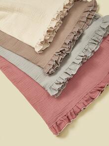 1pc Pure Cotton Gauze Baby Swaddle Blanket, With Ruched Edges, Soft & Breathable, Suitable For Daily Use As Baby Wrap Or Receiving Blanket - Multicolor - View 3