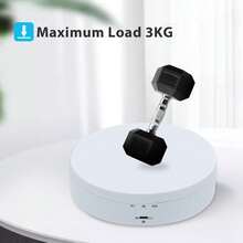 360 Degree Electric Rotating Rotating Turntable Display Stand,Battery/USB Power Supply For Photography Product Shows (White, 5.7 Inches/Load 22 LB) - 1 - View 5