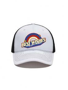 New Retro American Letter Print Baseball Cap, Unisex Breathable Sun Protection Trucker Hat, Outdoor Casual Hip Hop Modern Mesh Cap - Multicolor - View 7