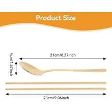 Gold Chopstick Spoon Set, Portable Cutlery Set Reusable Cute Metal Stainless Steel Korean Chopstix Spoon Set For Home Travel(Gold) - Gold - View 3