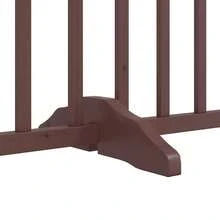 vidaXL 9-Piece Dog Gate With Door Foldable Brown 450 Cm Poplar Wood - Einheitsgröße - Übersicht 7