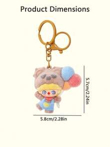 1个植绒树脂DIY手机挂件，毛茸茸的耳朵和生动的脸庞，粉色及多种颜色可选，耐用树脂材质，适用于背包、钥匙等，是送给女性和青少年的绝佳礼物（生日、情人节）——单吊坠配件，背包装饰，趣味设计，迷人吊坠，钥匙链装饰，青少年配饰，贴心礼物，可爱爱好者，包包挂饰，可伸缩挂绳，萌宠 - 彩色 - 查看 6