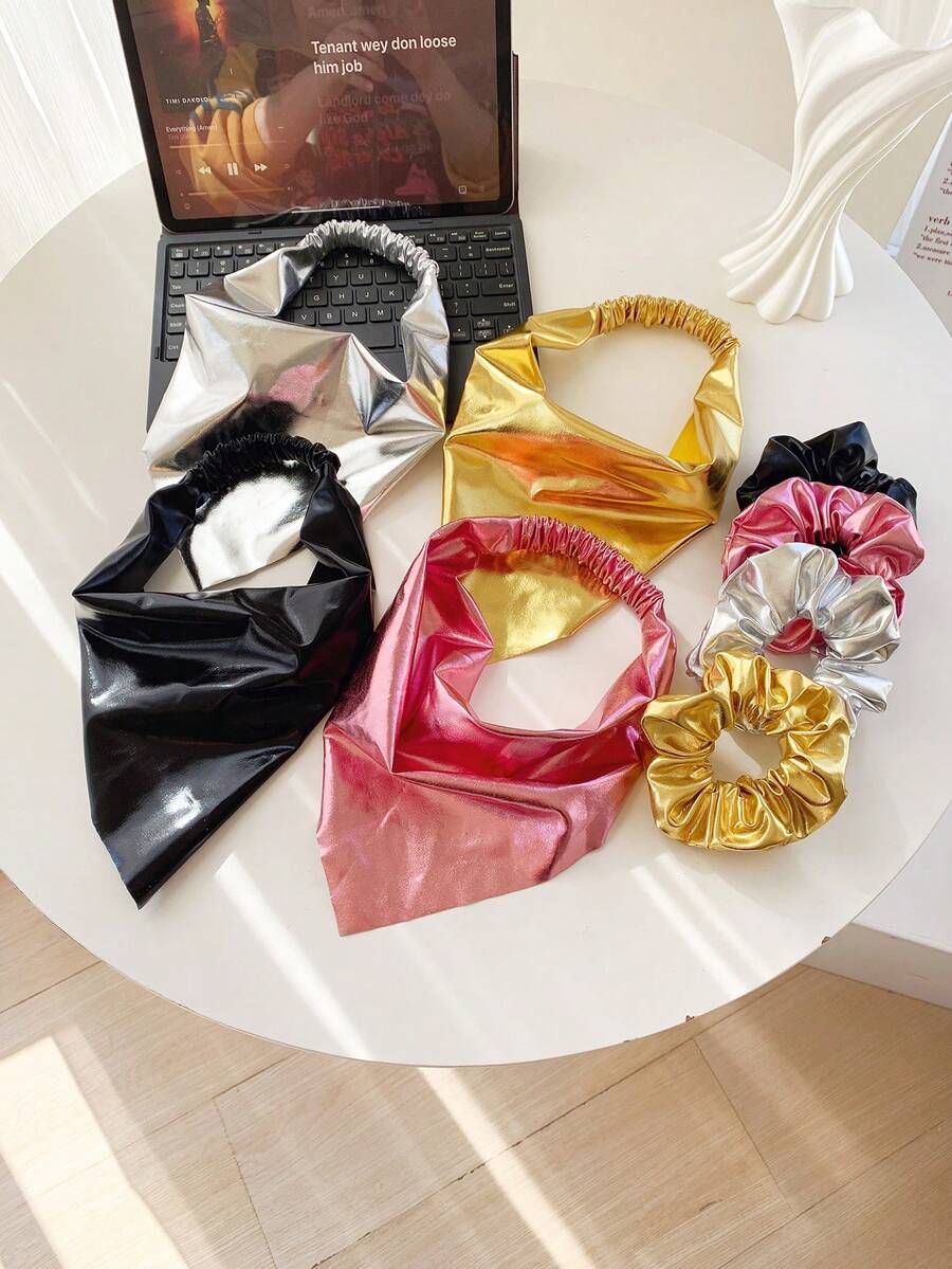 1件 Niche Design 皮革发圈，女士宽边弹力发圈 - 彩色 - 查看 1