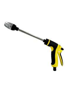 High Pressure Car Wash Water Gun, Home Car Washing Tool, Metal Long Handle, Rubber Coated Grip, Garden Irrigation Supplies - Yellow and Black - View 9