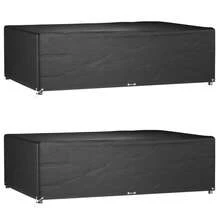 vidaXL Gartenmöbel-Abdeckungen 2 Stk. 12 Ösen 227x152x65 cm rechteckig - nero - Visualizzare 1