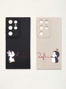 2个企鹅情人节图案相机镜头保护壳，兼容 17、Air、17 Pro、17 Pro Max、16 Pro Max、16 E、14/13、12、11 Pro Max、XS Max、X、XR、8、7、6S、Plus、Mini以及Galaxy A13 5G、S21 FE5G、A15、A21S、A34、A12、S21、S25，防震手机壳，适合作为生日礼物送给女朋友、男朋友或自用，国际版，非国内版。 - 彩色 - 查看 52