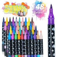 24/48/72/96 Colores Nuevos Bolígrafos de Purpurina Sólida, Doble Cabezal Bicolor, Punta de Pincel Suave, Bolígrafos de Purpurina Perlada Indescolorables, Bolígrafos Fluorescentes Coloridos Adecuados para Dibujar, Útiles Escolares, Papelería de Oficina, Decoración de Escritorio - Conjuntos - Ver 5