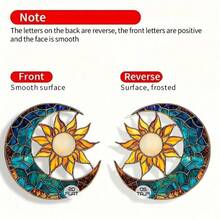 2D平面太阳、月亮和星星，璀璨吊坠耳环，时尚首饰，派对礼物，节日礼物，送给家人和朋友 - 一對 - 查看 3