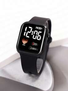 5件套男童时尚简约LED心形数字显示电子手表，适合男孩佩戴，配有时尚手链、项链和戒指套装，是送给男孩、学生的完美生日/节日礼物，非常适合上学、聚会、旅行和日常生活。毕业季、斋月、情人节也是送给男孩的完美礼物。 - 彩色 - 查看 12