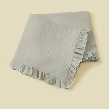 1条褶皱边棉纱婴儿襁褓毯，柔软透气，适合用作婴儿推车罩或襁褓，春夏款 - 彩色 - 查看 13