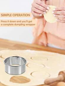 3/5PCS Stainless Steel Dumpling Molds, Round Cookie Cutters, Dough Cutters For Homemade Dumplings, Biscuits & Pastries - Multicolor - View 3