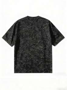 Áo thun nữ tay ngắn cổ tròn dáng rộng kiểu Nhật, thời trang, đa năng, in chữ và nhuộm tie-dye, thích hợp cho mùa xuân/hè. - màu đen - Xem 5