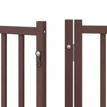 vidaXL 9-Piece Dog Gate With Door Foldable Brown 450 Cm Poplar Wood - Einheitsgröße - Übersicht 10