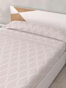 Juego de Sábanas Estampado de 3 Piezas para Cama 90/105/135/150 cm – Suaves, Frescas y Bajera Ajustable - 100% Poliéster - Viento Beige - Ver 7