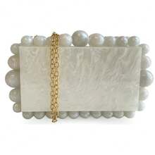 Acrylic Clutch Party Bag For Bridesmaids, Weddings, Events, Luxury - New Release - trắng - Xem 5