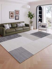 Geometric Pattern Luxurious Minimalist Style Indoor Decorative Rug, Faux Wool Material Living Room Sofa Carpet, Bedroom Rug, Bedside Anti-Slip Mat, Dining Room Kitchen Carpet, Office Chair Pad, Entryway Doormat, Outdoor Camping Blanket - Multicolor-1 - View 4