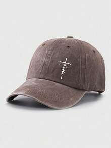 Jesus Printed Baseball Cap Solid Color Washed Distressed Casual Sports Hats Lightweight Adjustable Dad Hat For Women & Men - Xám - Xem 10