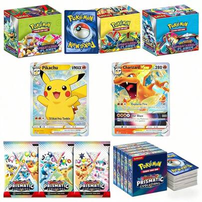 一盒36包宝可梦收藏卡牌，包含桌游卡牌、经典卡牌，适合派对和生日礼物。这些卡牌均为全新，包括游戏卡牌和限量版闪亮卡牌。包装袋随机。