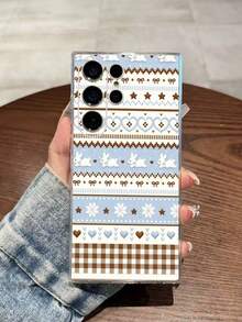 1pc Fashionable Floral Print Transparent Painted Anti-Drop Phone Case Compatible With Samsung Galaxy A07/A17/S26/S26 Plus/S26 Ultra, S25/S25 Plus/S25 Ultra, A16/A36/A26/A56/A50/A12/A32/A52/A72/A51/A21S/A13/A14/S24/S24 Plus/S24 Ultra, S20/S23/S22, A53/S20 FE/S21, 11/12 Pro/12/12X/13 Pro/14 Pro/15 Pro/X3 Pro, Redmi 10/9/Note 9/12C/Note 11 Pro/Note 8 Pro/9C/9A - Multicolor - View 2