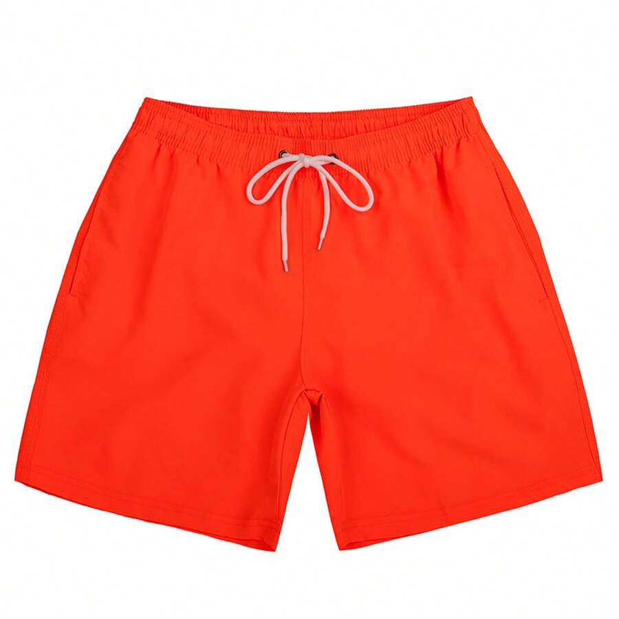 Men's Beach Shorts Men's 4-Inch Shorts Beach-Ready Splash-Resistant Shorts Essential Sports & Leisure Travel Pants - Orange-red - View 1