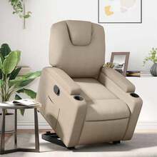 vidaXL Recliner With Lift Assistance Cappuccino-Brown Faux Leather - Jaune citron - Voir 1