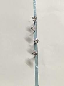 4pcs Mini Nose Rings, Star, Heart, Round, Square Shapes Embedded With White Zirconia, Simple & Elegant Design, Non-Magnetic, Suitable For Nose Bone And Septum Piercing, Multi-Purpose Accessories Suitable For Daily, Party Wear And Valentine's Day Gift, All Season - Multicolor - View 3