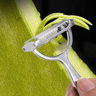 1pc Multifunctional Stainless Steel Vegetable Peeler - Easy Grip Fruit Potato Slicer, Easy To Clean, Suitable For Home And Restaurant, Vegetable Grater Fruit Peeler, Practical Kitchen Tool