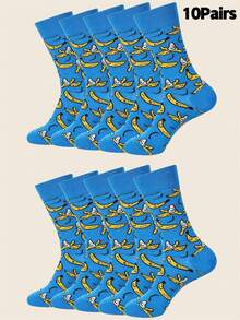 2/6/10 Pairs Heated Rivalry Hollanov Collection Blue Banana Hockey Socks, Personalized, Fashionable, Versatile Valentine's Day Couple Socks - Multicolor - View 11