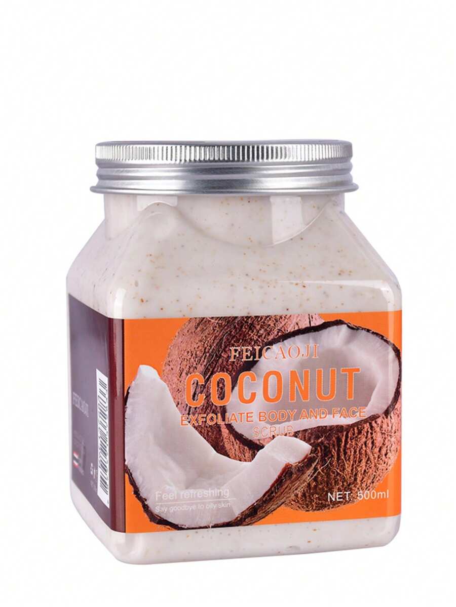 Exfoliante corporal de frutas vegetales de 500 g para limpieza profunda, exfoliación y suavizado de la piel; exfoliante de sales de baño - Coco - Ver 1