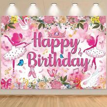 1 لافتة لحفلة عيد ميلاد بموضوع الأميرة، خلفية وردية بزهور بالية، موضوع رقص البالية، لوازم طاولة كعكة عيد الميلاد، ديكور الغرفة، مناسب للربيع والصيف والخريف والشتاء، متعدد الأحجام والوظائف، قماش خلفية للحفلات، للديكور الداخلي والخارجي، استوديو التصوير، ديكور الحديقة، ديكور الحفلات وكشك الهاتف. - متعدد الألوان - مشاهدة 2