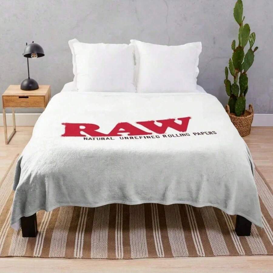 RAW Rolling Papers Throw Blanket Manga Weighted Bed Sleeping Bag Blankets - 黑色 - 查看 1