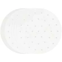 10 Inches Bamboo Steamer Liner, 50 PCS Round Air Fryer Parchment Paper With Holes For Air Fryer, White Non-Stick Steamer Liners - / - View 1