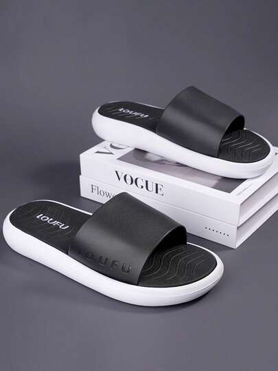 Men's Outdoor Casual Slides - EVA High Elastic Bottom Lightweight Breathable Thick Sole Plus Size All Season - Comfortable Wear-Resistant Waterproof Beach Slippers - Men's Slip-Resistant Sandals