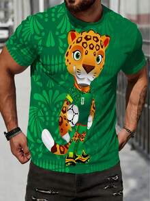 2026年世界杯吉祥物“Zayu”（代表墨西哥），透气圆领休闲球迷T恤 - 白色 - 查看 1