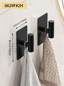 1/2/4个装自粘挂钩：重型衣帽钩、毛巾钩、包包钩、帽子钩，适用于浴室、厨房、门等场所的墙面安装，采用坚固的金属材质，背面带有强力粘合剂，无需钻孔即可快速安装，节省空间，适用于玄关、橱柜、衣柜、商店和宿舍。 - 黑色 - 查看 13