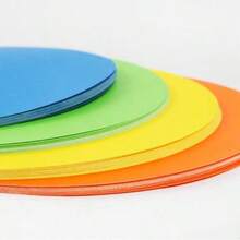 5/10 piezas Círculos de pizarra blanca seca desmontables de 6/9 pulgadas - Ideal para uso en el aula y para maestros, pizarra blanca seca, enseñanza, dibujo, etc. - Papel artesanal redondo de colores - Ver 8