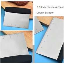 Dough Cutter, 6.6 Inch Stainless Steel Dough Scraper With Scale For Cutting Of Pizza, Cake And Dough (1) - 1 - View 6
