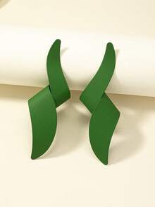 1 par de pendientes colgantes geométricos hechos a mano, adecuados para el uso diario y fiestas de las mujeres - Pendientes trenzados grandes - Ver 6