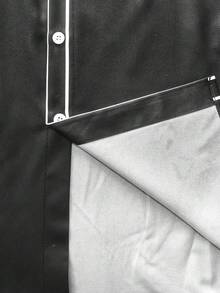 加大码男士西部牛仔复古花卉印花轻薄纽扣长袖斗牛士衬衫，吸汗 - 黑色 - 查看 4