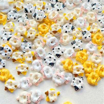 1pc Novelty Cartoon Cat Donut Resin Decor - DIY Cream Gel Phone Case, Hair Clip Accessories Suitable For Squishy Gloves, Hats Handcraft