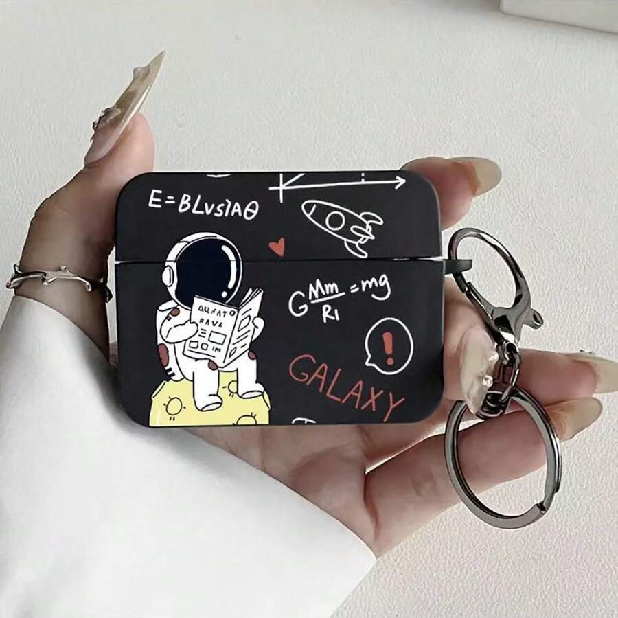 Astronaut Black Square Headphone Case With 1 Clip, Compatible With Apple 2/3/New 4 Noise Proof /Pro 3 (2025 Version) - Pink - View 1