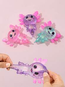 1/3/4/5pcs Shiny Crystal Salamander Squishy Toys, Soft Slow Rebound, Anti-Stress Fidget Toys, Cute Small Gadgets, Taba Squishy, Portable Travel Finger Pinching Toys, Soft & Adorable, Suitable For All Ages Including Autism, Office Workers, Students, Ideal Holiday Gifts, Small Cute Fun Gifts - 彩色 - 查看 3