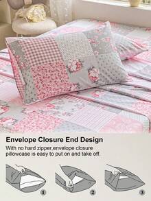 1pc/2pcs/4pcs Floral Print Pillowcase, Breathable Soft Comfortable, Envelope Closure Suitable For Bedroom Sofa Home Decor, Retro Style Bedroom Living Room Home Decor, Pillow Insert Not Included, Suitable For All Seasons - Multicolor - View 4