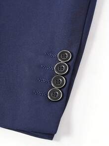 Men's 3-Piece Suit, Suit Jacket + Vest + Trousers, Business Casual, Stylish And Elegant, High-Quality Men's Suit, Suitable For Weddings, Business, Parties - 藏蓝色 - 查看 8