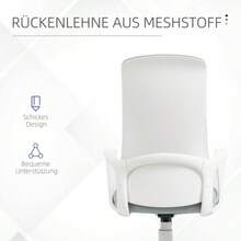 Height-Adjustable Office Chair With Tilt Function, Ergonomic Swivel Chair In Light Grey Stretch Fabric For Office And Home Office - Silver - View 6