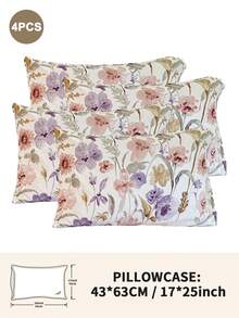 1pc/2pcs/4pcs Floral Print Pillowcase, Breathable Soft Comfortable, Envelope Closure Suitable For Bedroom Sofa Home Decor, Retro Style Bedroom Living Room Home Decor, Pillow Insert Not Included, Suitable For All Seasons - Multicolor - View 19